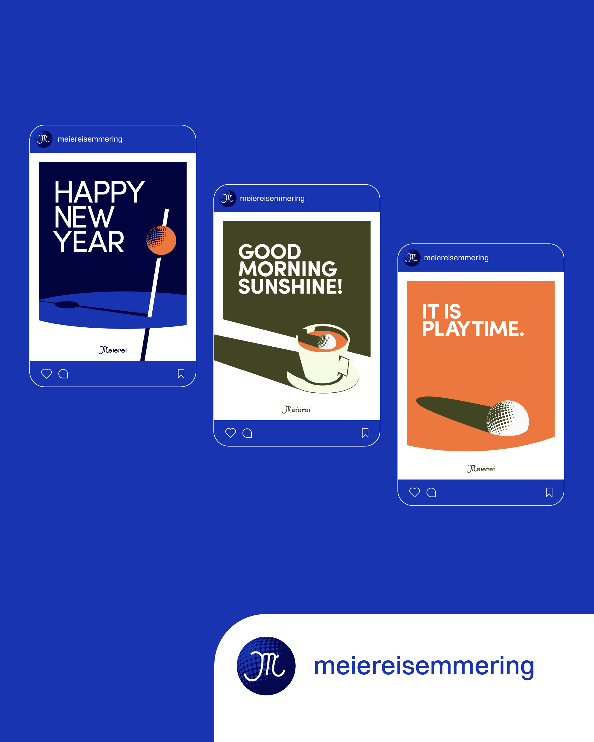 some of the social media posts I designed for the Meierei restaurant Instagram account