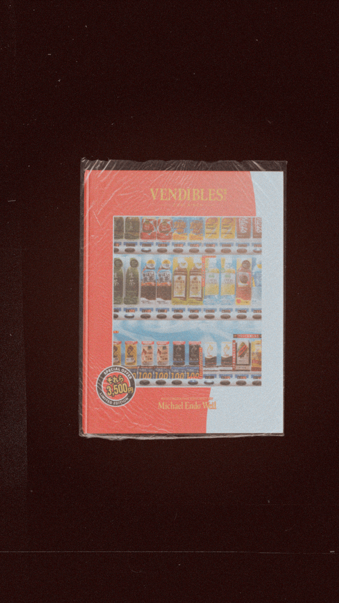 the Vendibles book wrapped in a  a protective plastic cover