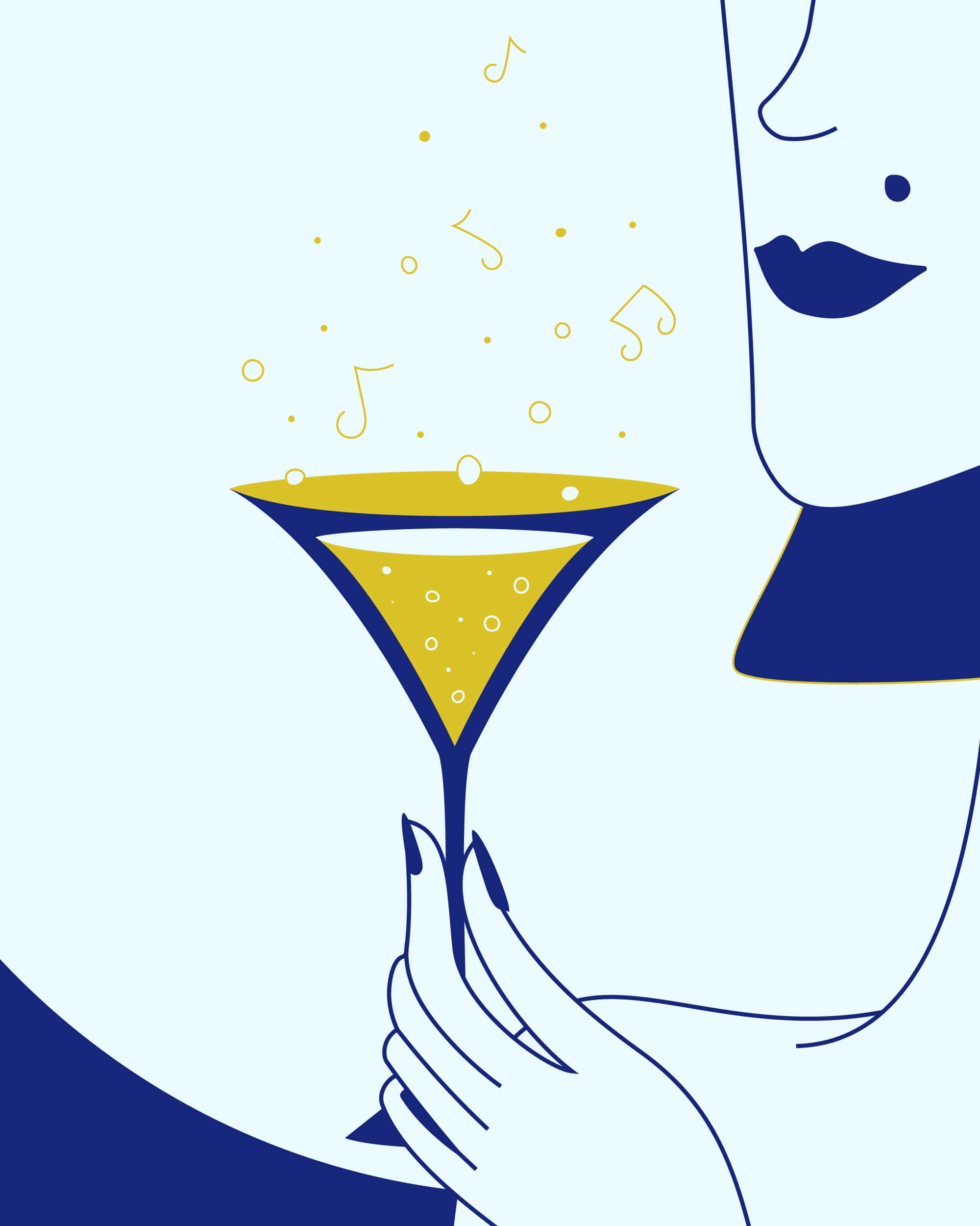 the art deco inspired illustration I made for the Fiasco fashion show