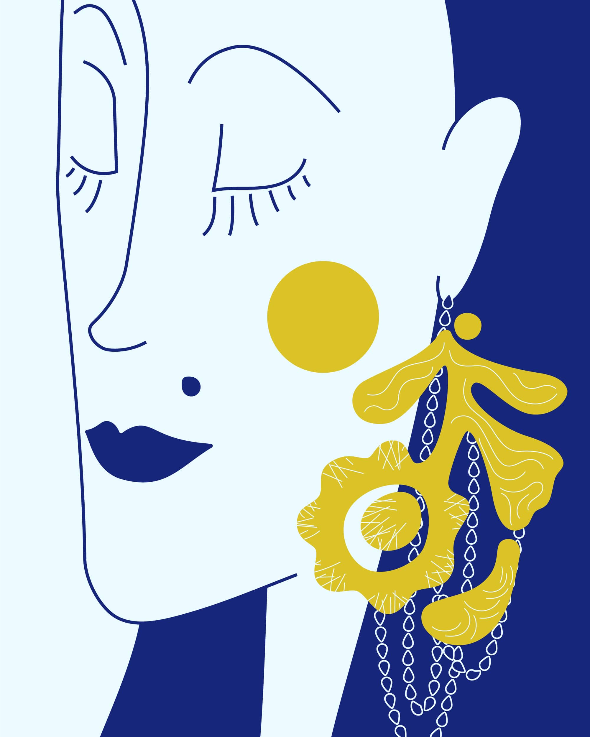 the art deco inspired illustration I made for the Fiasco fashion show